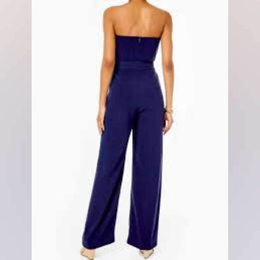 Lilly Pulitzer Strapless Kylo Jumpsuit in Navy Blue NWT - Picture 2 of 14